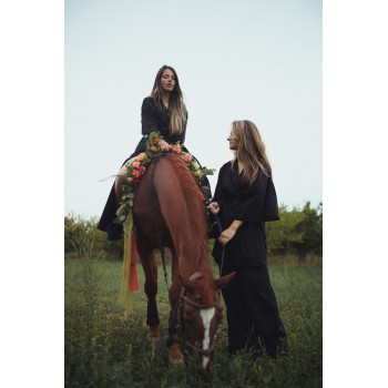 Kimono suit Back to Black cu pantaloni lungi