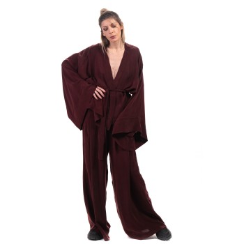 Pantaloni Matase Vegetala XXS Rosu Grena 